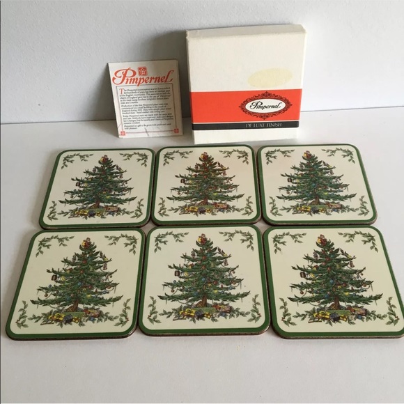 Christmas Coasters Boxed Set of 6 Pimpernel Spode - Picture 1 of 3
